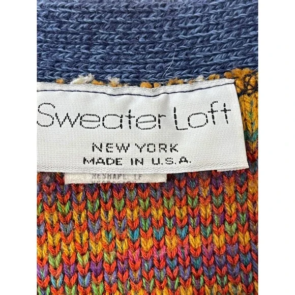 VTG Sweater Loft New York Harvest Knit Vest Apples Pumpkin S USA Autumn granny - Picture 7 of 11